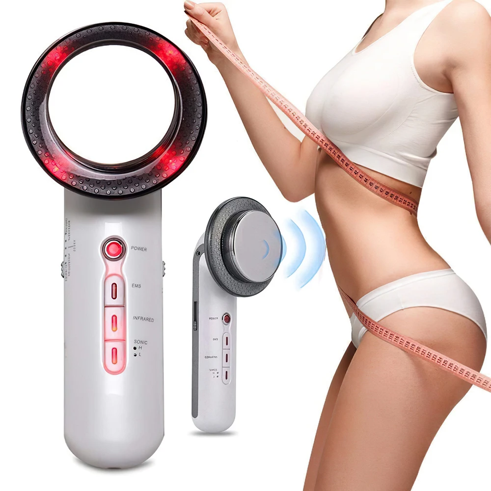 

2021 Newest 3 in 1 EMS Infrared Ultrasonic Body Massager Device Ultrasound Fat Burner Cavitation body Beauty slimming Machine