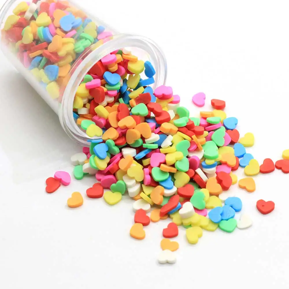 4*5mm MIni  Heart Polymer Soft Clay Sprinkles for Kids Diy Scrapbook Decoration Slime Filler Diy Making