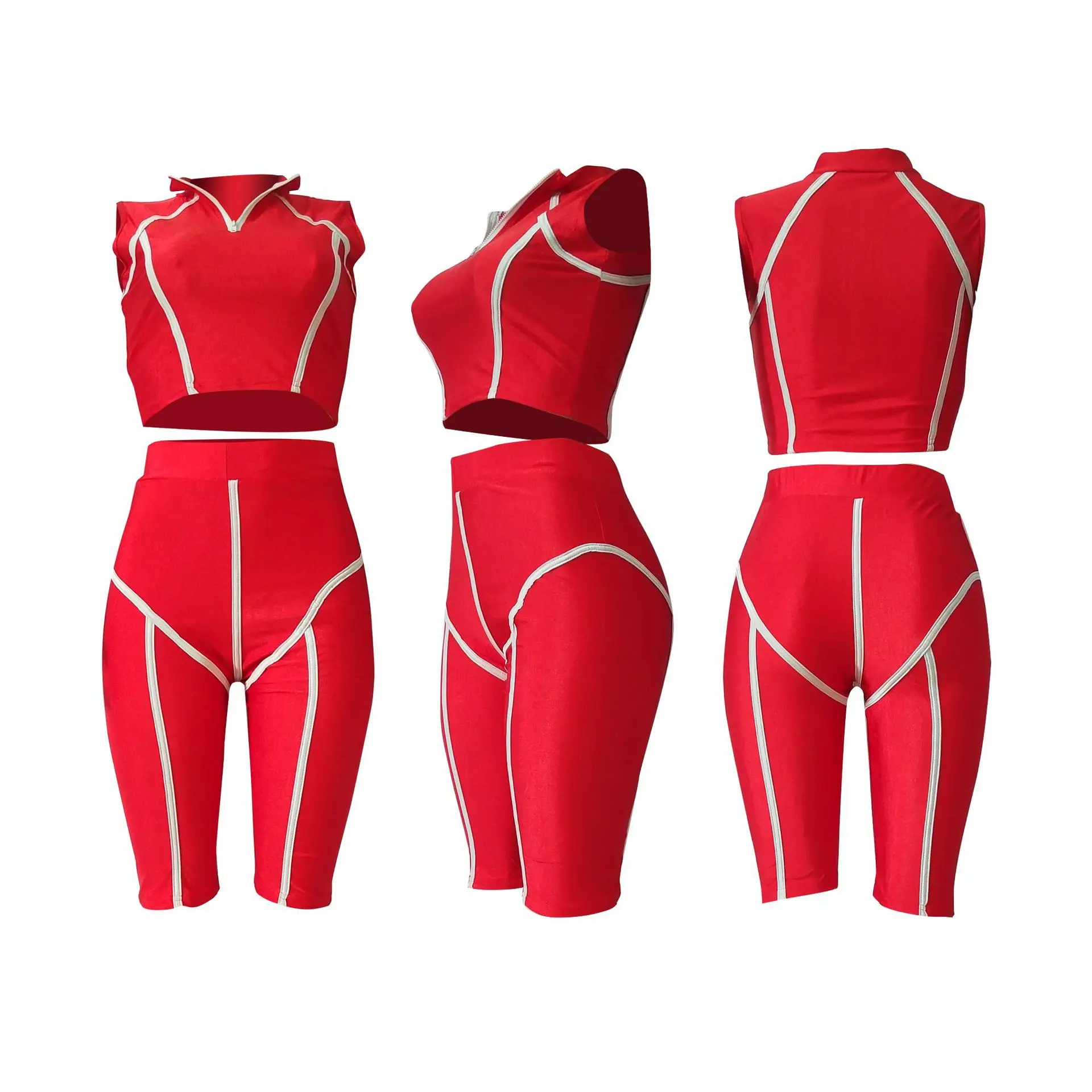 

Wholesale Yoga Wear Outfit Sport Clothing Women Sets Sleeveless Plus Size Two Piece Yoga Short Set Women 2 piece shorts set