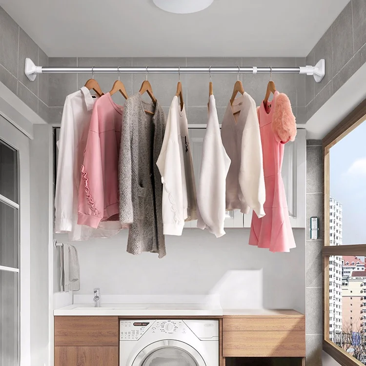 Bathroom Adjustable Stainless Steel Plastic Shower Curtain Rod Covers Buy Telescopic Shower