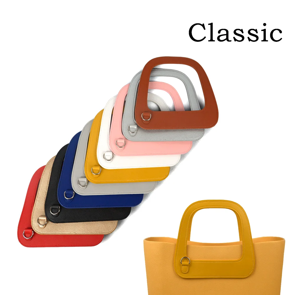 

Custom Oblong PU Leather Edge Painting With D Ring obag Handles for O bag Classic