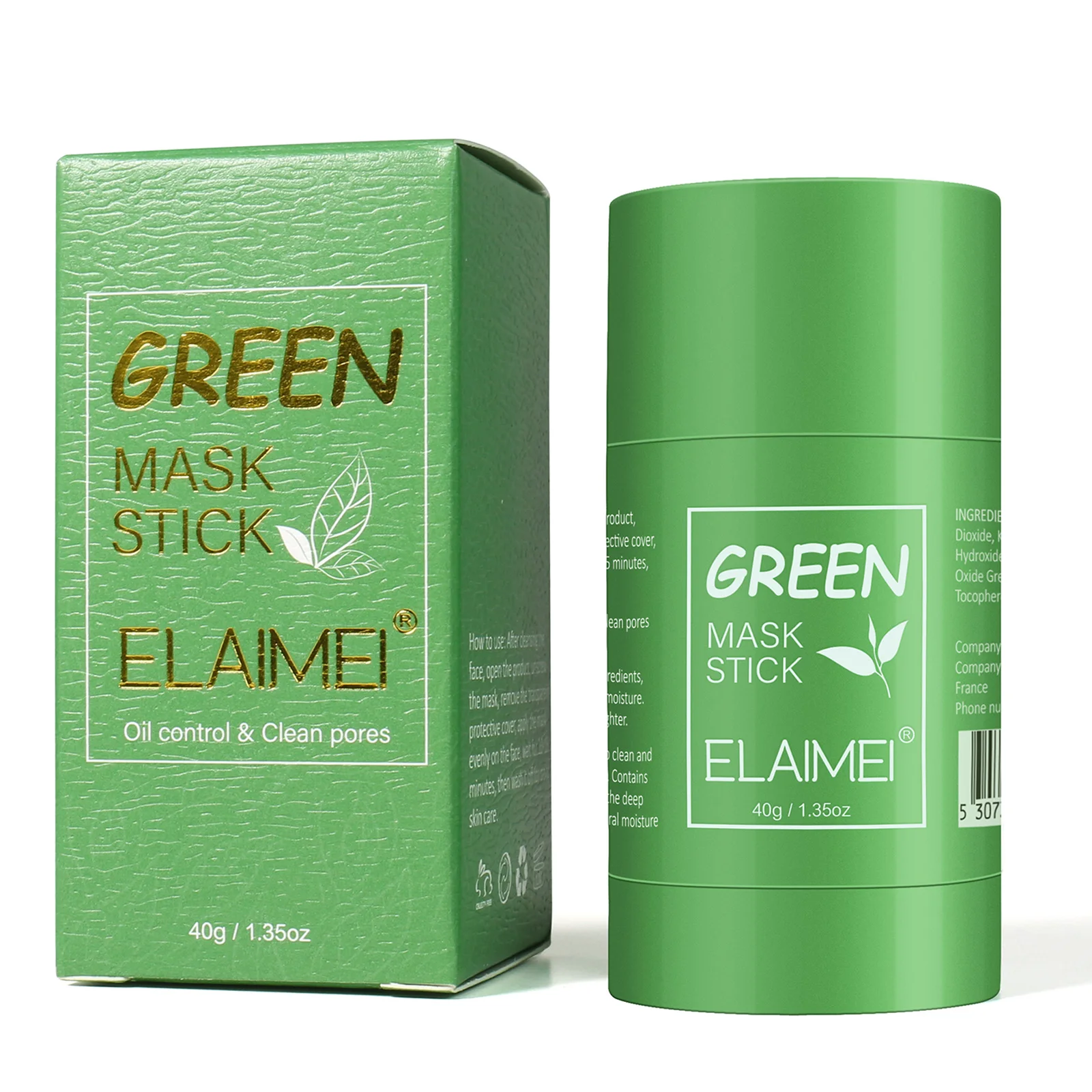 

ELAIMEI Face Skin Care Cleansing Mask Purifying Clay Cream Face Mud Organic Green Tea Facial Mask Stick