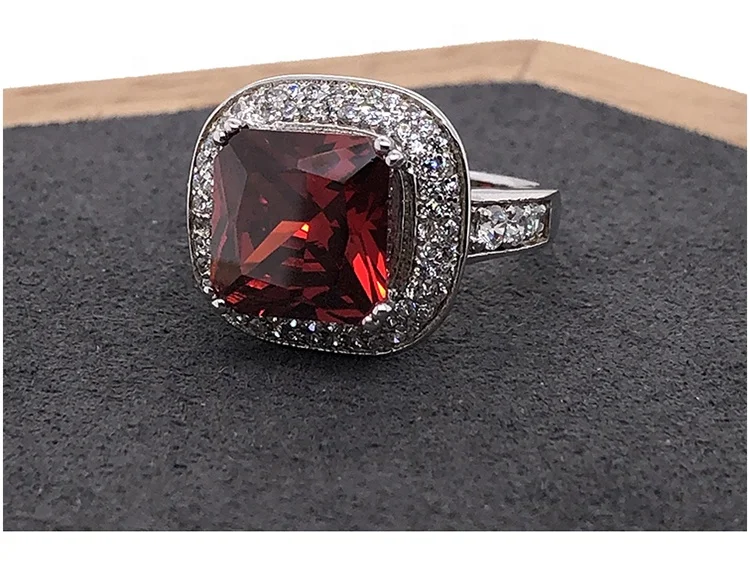 product-BEYALY-925 Sterling Silver Double Laps Cz Setting Rings With Red Zircon-img