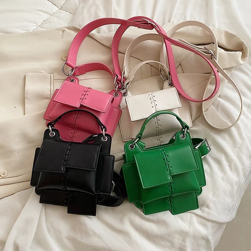 

2022 Women Small Shoulder Handbag Crossbody PU Messenger Purses Clutch Mini Jacket Ladies Hand Bag, Black,white,pink,green