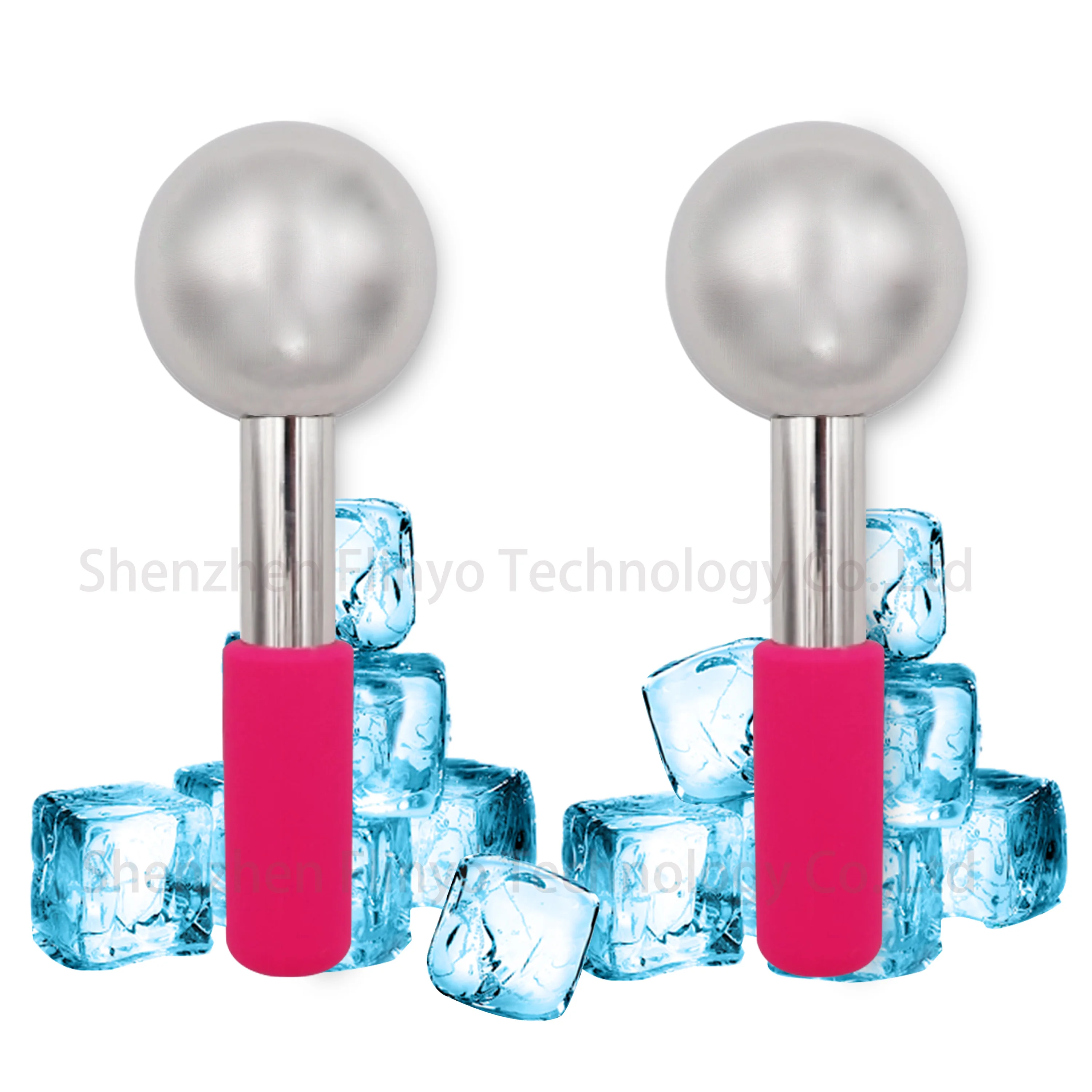 

stainless steel massage roller ball for removing wrinkles cold massage ball roller facial ice globes, Silver