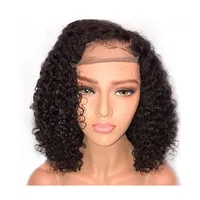 

afro curl Afro front kinky curly pre plucked full lace human hair wig Kinky Curly Brazilian Hair 5x5 Lace Closure