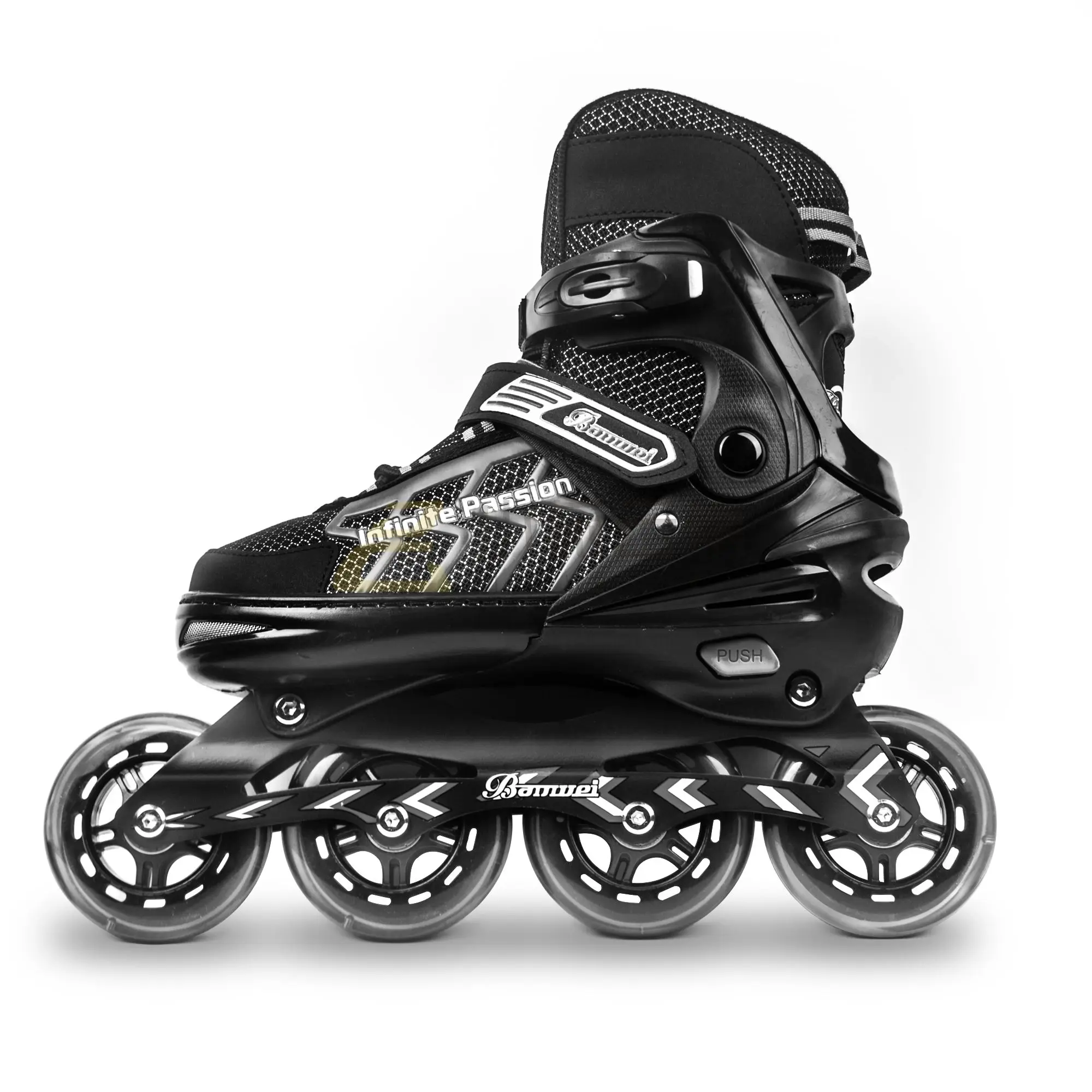 

XW US In Stock Free Shipping 4 wheels aggressive inline roller skates for Adult and Teen, Black