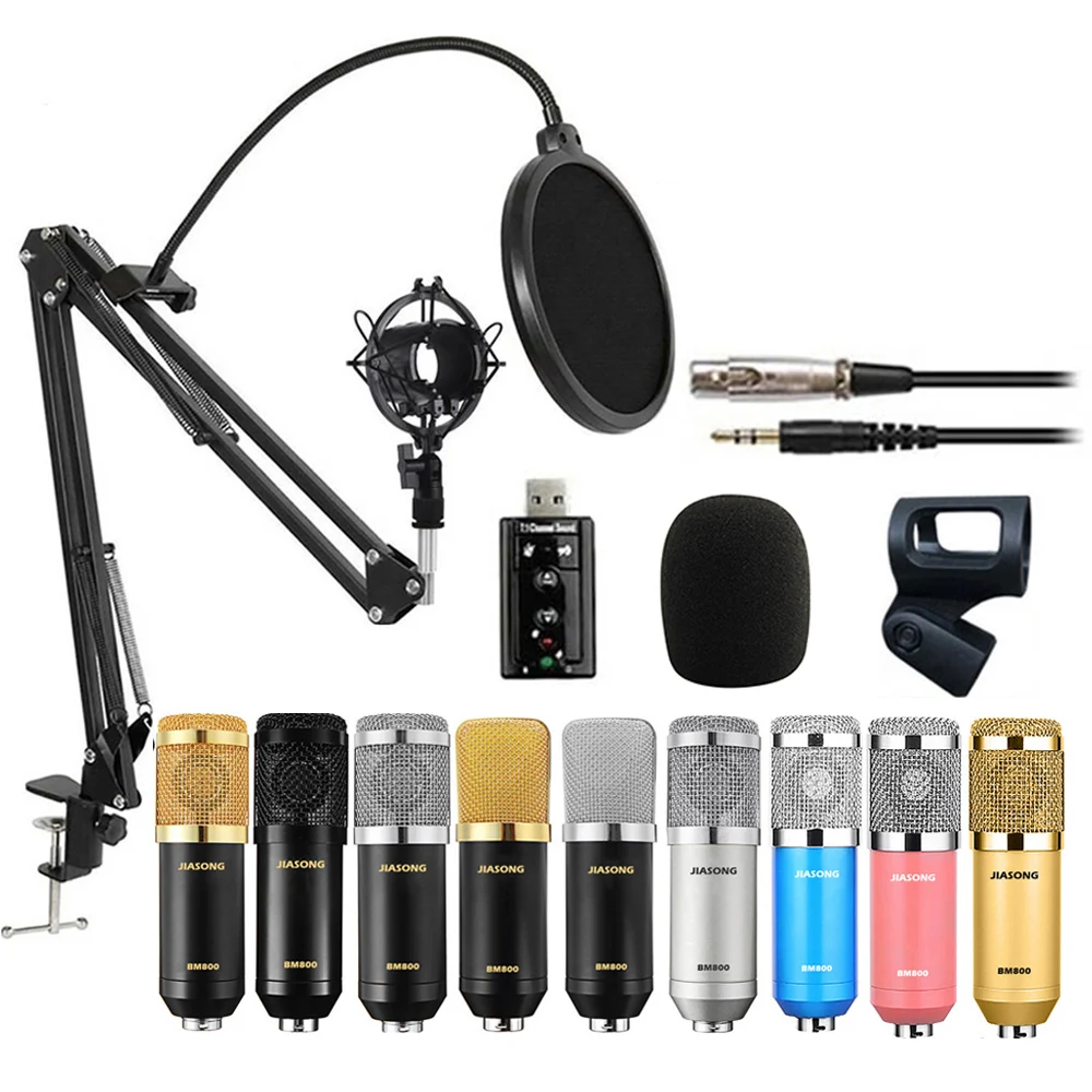 

Professional BM800 Microphone Condenser Recording Podcast Microphone Studio Microphone Set