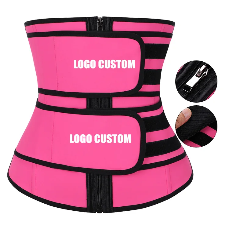 

Custom Logo Private Label New Women Gym Workout Lose Weight Tummy Control Shaper Double Belt Latex Waist Trainer