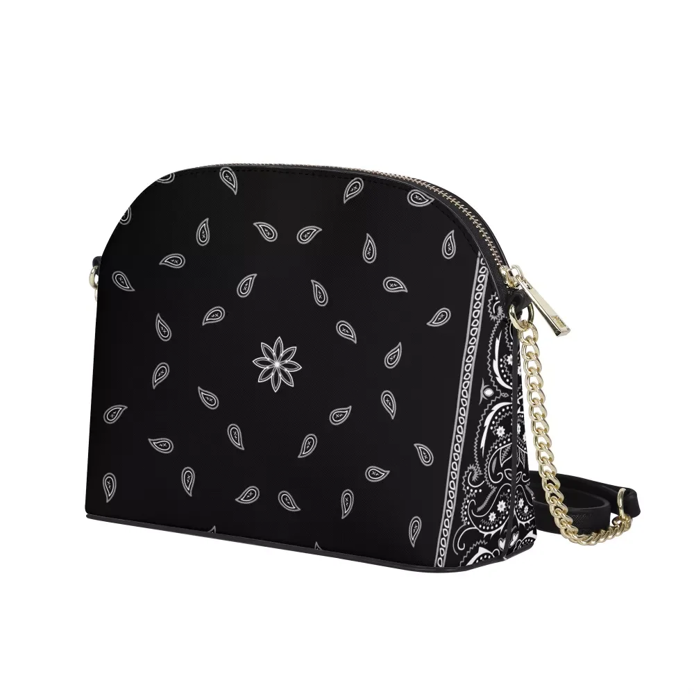 

Hot Selling Fashionable Women Shell Shape Bag Custom Bandana Print Girls Mini Purses Crossbody Bag Design Bandana Casual Purses, Customized color