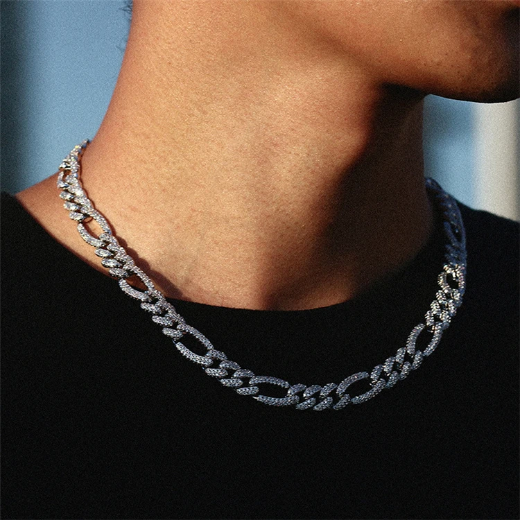

Wholesale 12mm Hip Hop 18K Gold Plated Cuban Link Necklace Bracelet CZ Iced Out Diamond Chain Men Women, Gold/silver