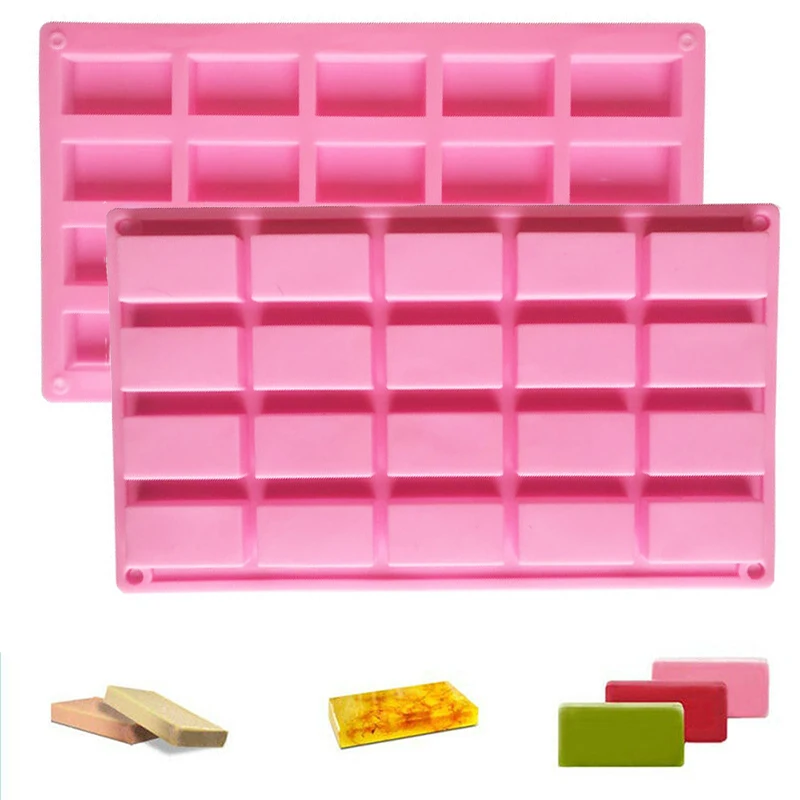 

20 Cavities Rectangle Shape Silicone Mold For Chocolate Cake Jelly Pudding Handmade Soap Mold