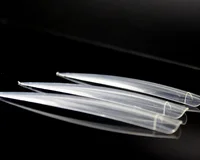 

TSZS Wholesale Long Transparent Display False Nails Tips ABS Stiletto Half Cover Nails Salon 10PCS/Bag