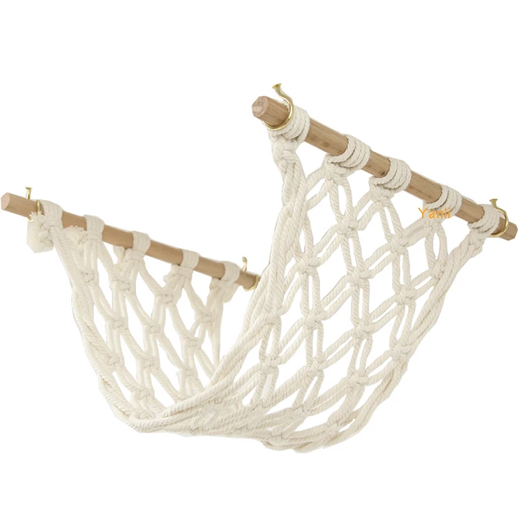 

Macrame Fruit Hammock Under Cabinet Hanging Fruit Basket for Kitchen macrame Fruit Holder Net, White