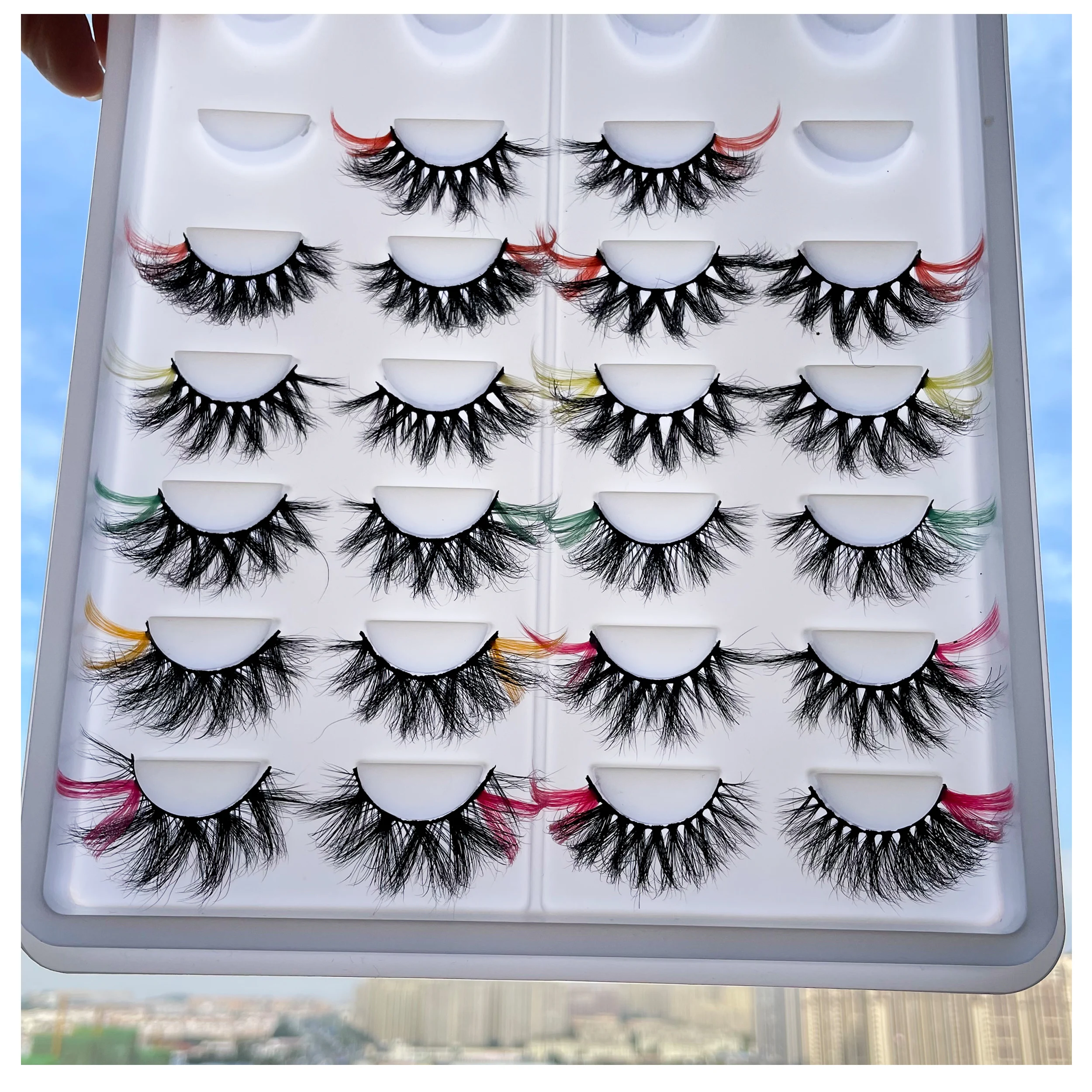 

Factory Direct Supply Lashbook Eyelashes Wholesale 12 pairs lash board 25mm two toned lashes