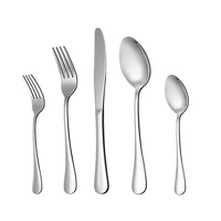 

Restaurant cheap silver flatware set dinner spoons forks and knife stainless steel cutlery