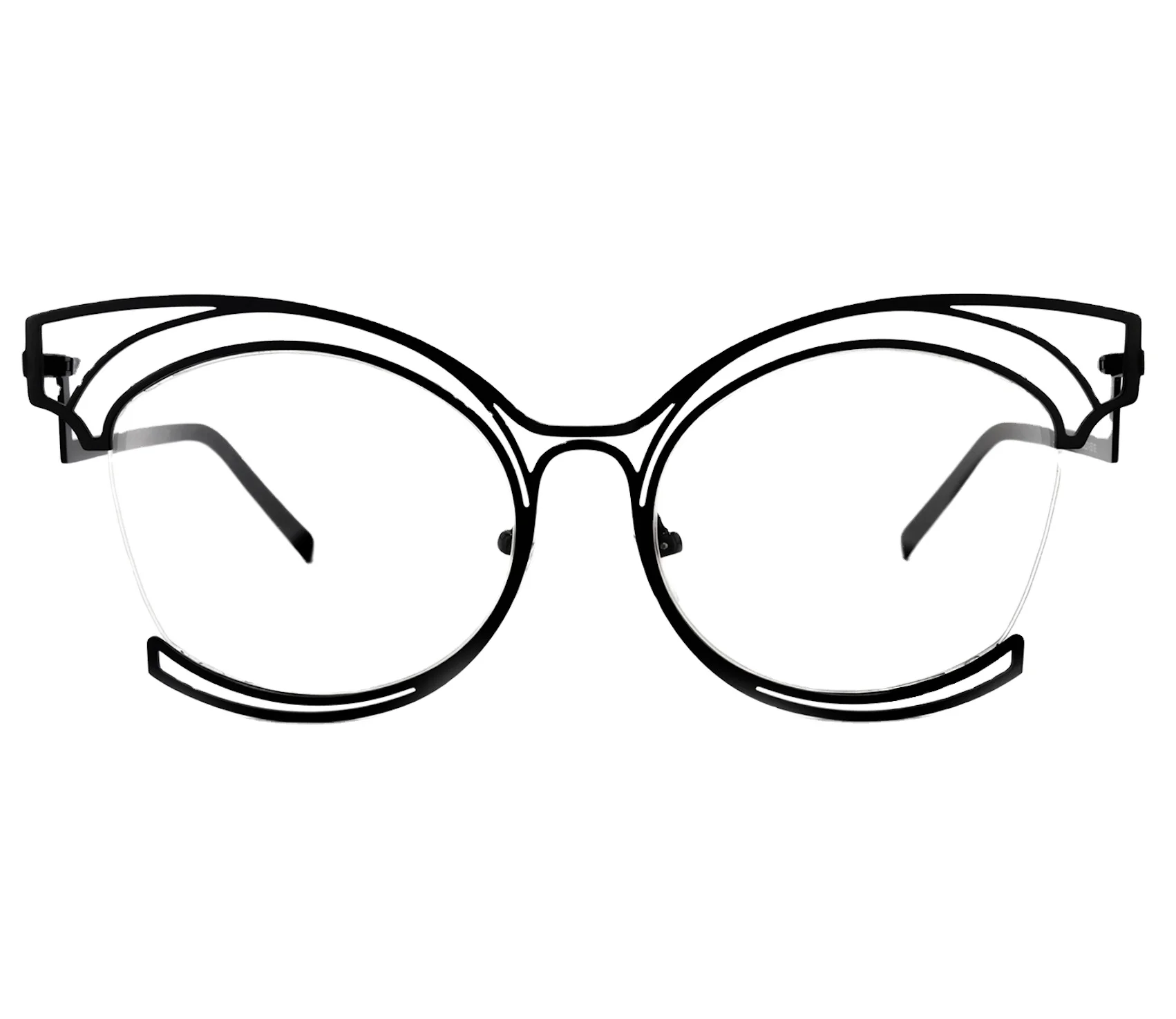 

2022 Zeelool Vooglam Brand hot sale Wholesale Eyewear cateye half frames black Metal Eyeglasses women Eyewear optical glasses