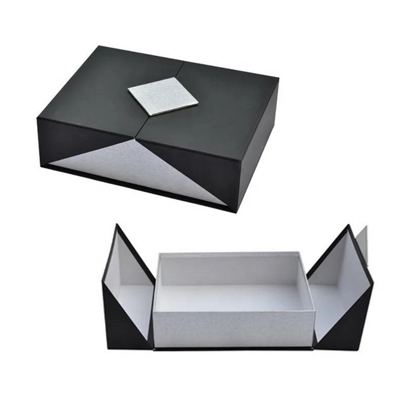 Black Double Door Gift Packaging Box With Magnetic Closure - Buy Custom ...