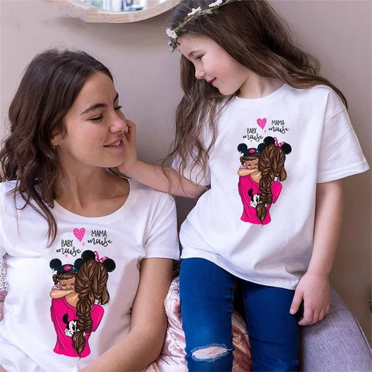 

Mother Daughter Clothes Mom Baby Family Look Parent-child Matching Outfit Summer Wear Family Pack T-shirt, Picture