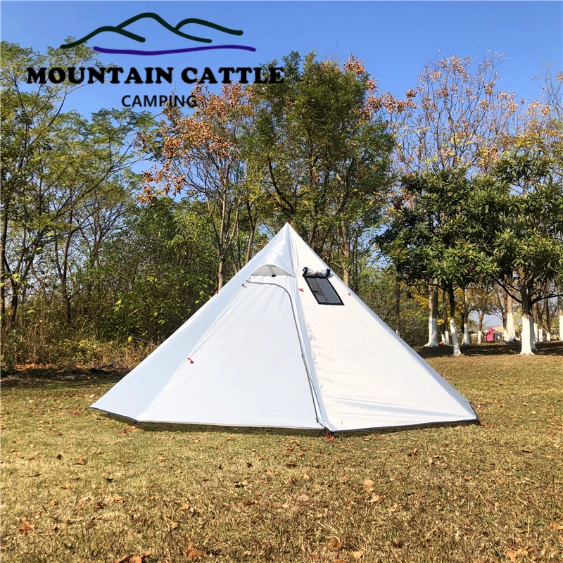 

Extended Type 3-4 Person Stove Ultralight Outdoor Pyramid Tent Ultralight Picnic Hiking Tent ( Square Window )