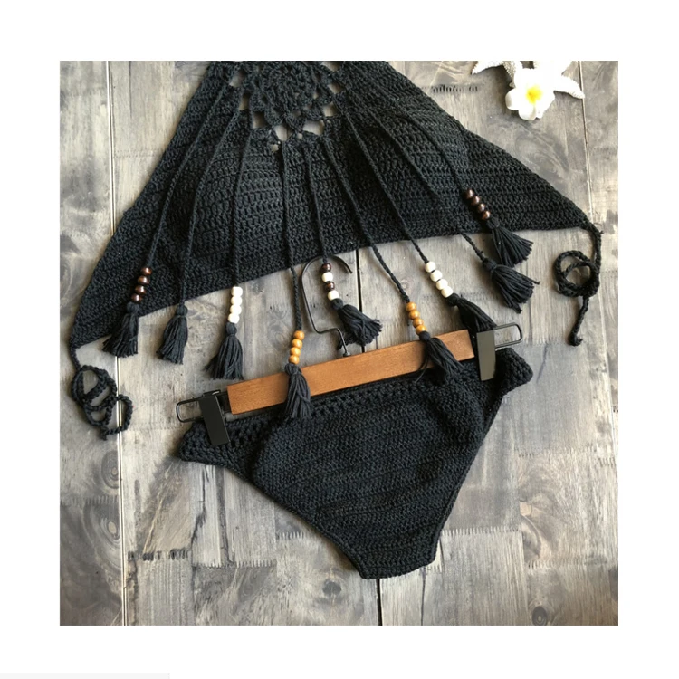 

new hand crochet yoga sports bra cotton bikini beachwear swimwear