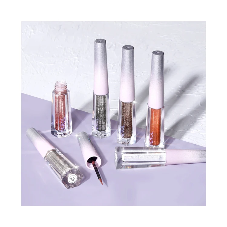 

DEROL OEM custom professional long lasting color waterproof eye liner pencil private label glitter liquid eyeliner pen