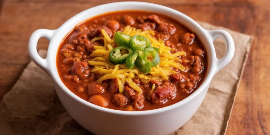 Different pots of chili on stove