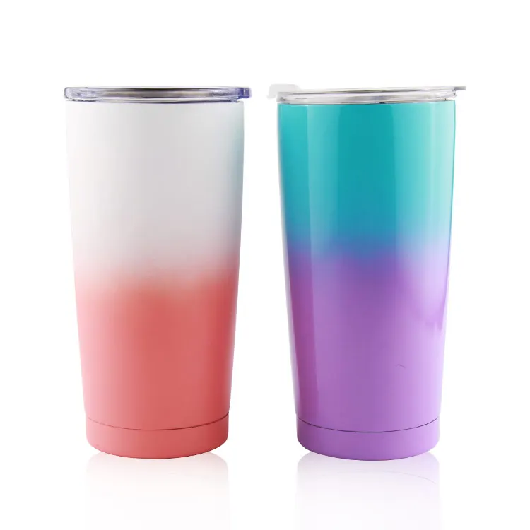 

New Products 20oz Travel Reusable Thermos Double Wall Stainless Steel Tumbler Coffee Tumbler Mug, 11 available color for choice, mixed color order