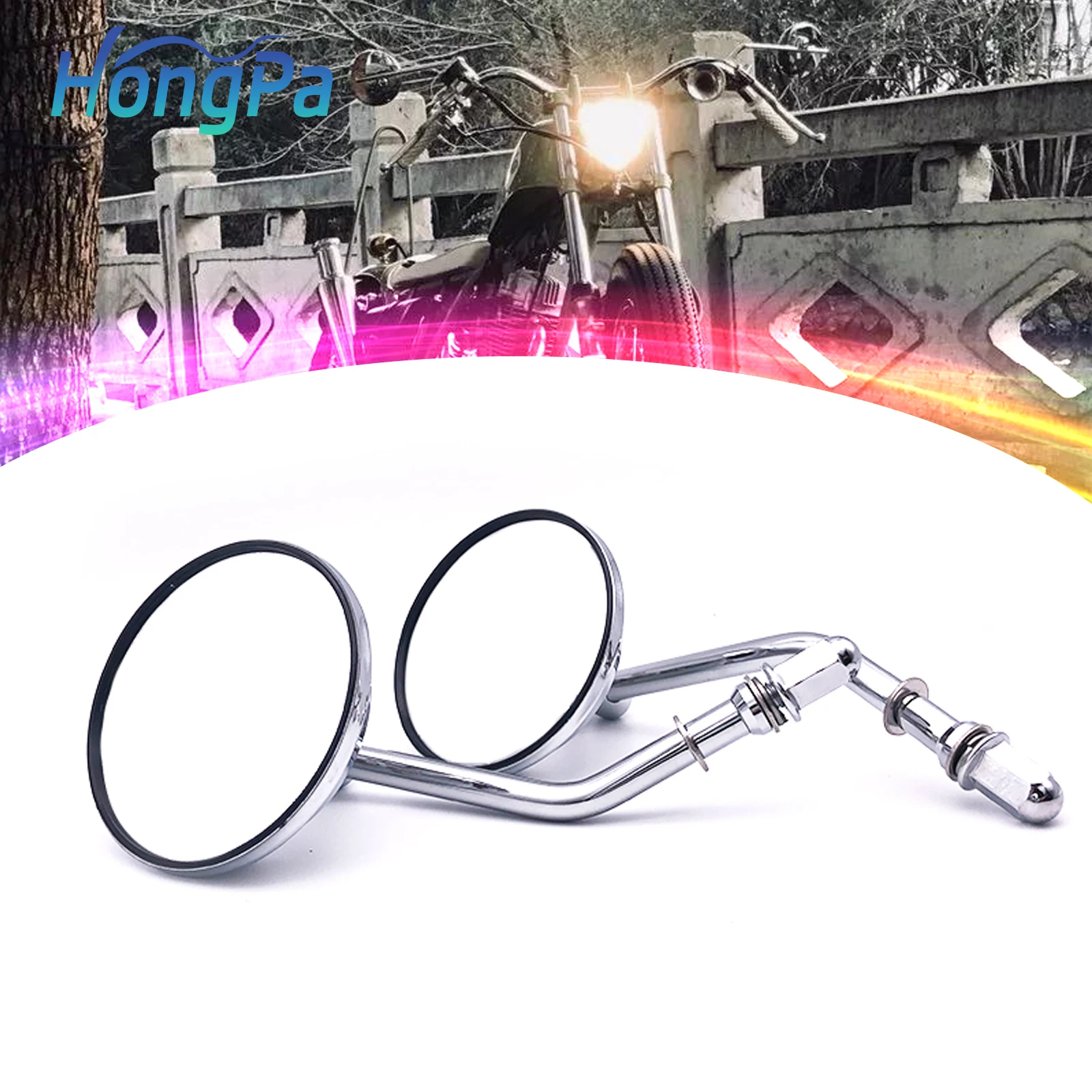 

Wholesale Chrome/Black Durable Metal Motorcycle Mirrors Handlebars Bike Rear view Mirrors