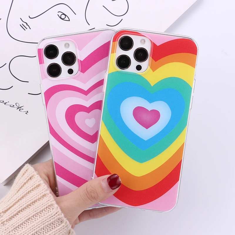 

Soft Silicone Latte Love Coffee Heart Soft Silicone Case For iPhone iPhone 12 11 Pro Max XR XS Max 7 8 Plus Transparent Cover, Mix patterns