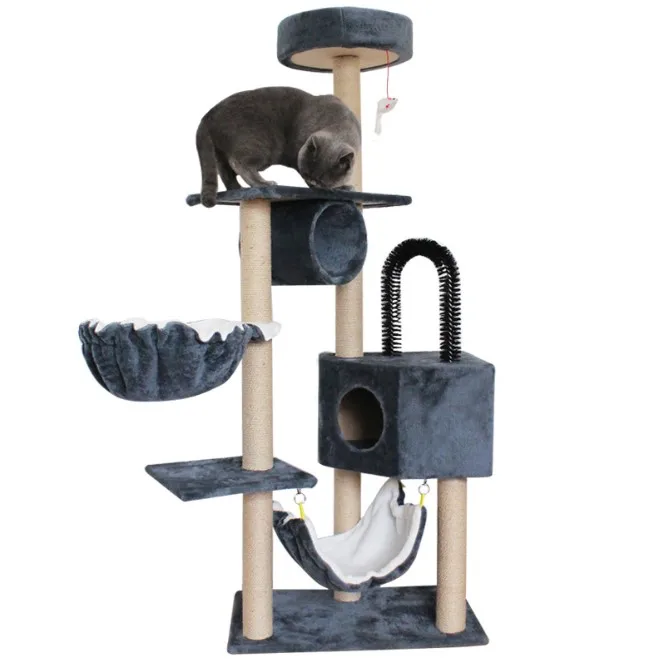 

wholesale sisal castle modern large climbing scratch pet scratcher condo furniture tower cat tree, Coffee,white,gray,pink,blue