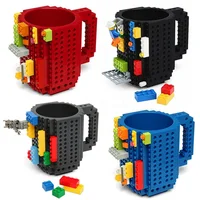 

wholesale creative 350ml toy DIY build-on brick building block lego coffee mug cup