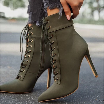 booties with laces heels