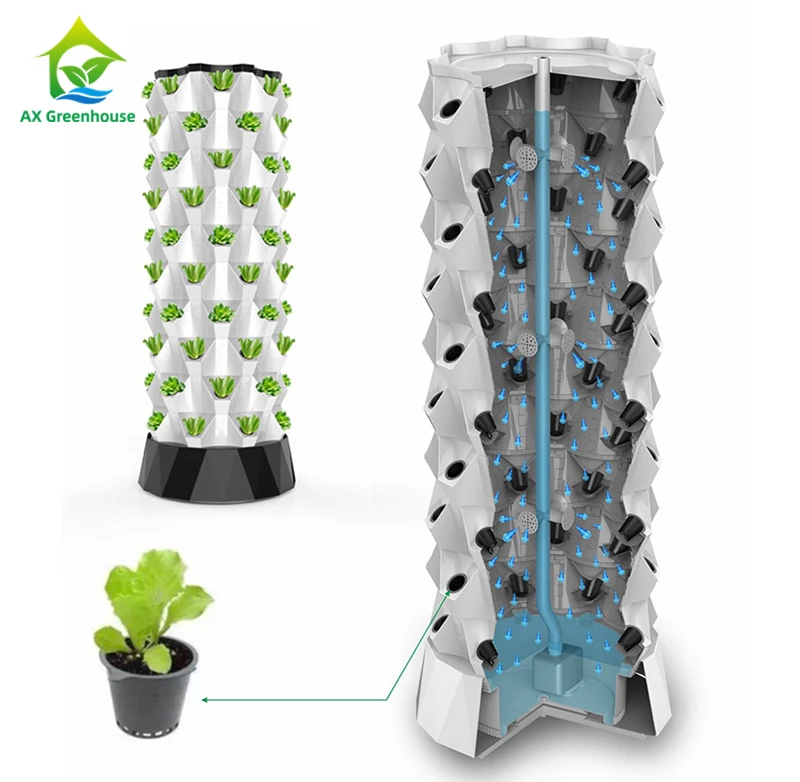 

Greenhouse used garden tower for aeroponics growing vegetable aeroponic tower garden