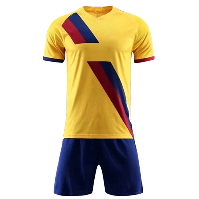 

Customized Quick Dry Football Wear Kit Sport T Shirt Maker Training Tracksuit Sublimated Yellow Soccer jersey, Custom color