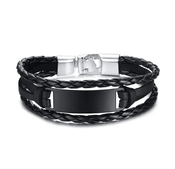 Fashion Mens Braided Leather Bracelet Wholesale Leather Bracelet