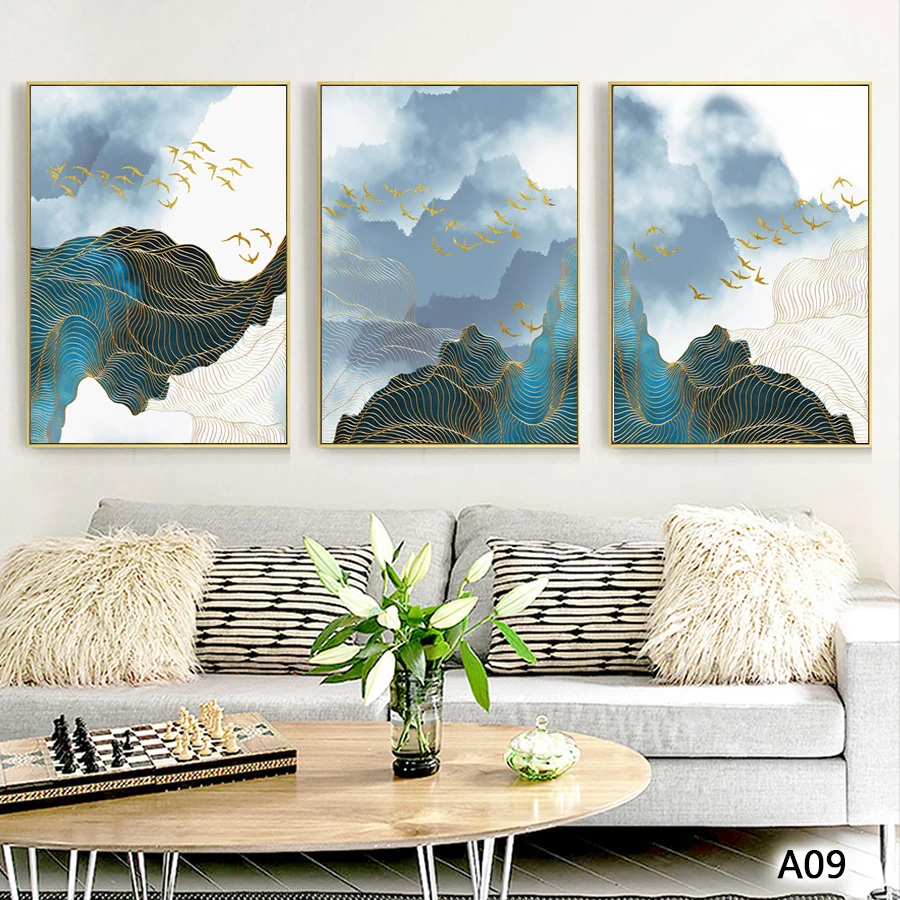 Modern Glass Painting Designs 3 Panel Canvas Wall Art With Acid Free ...