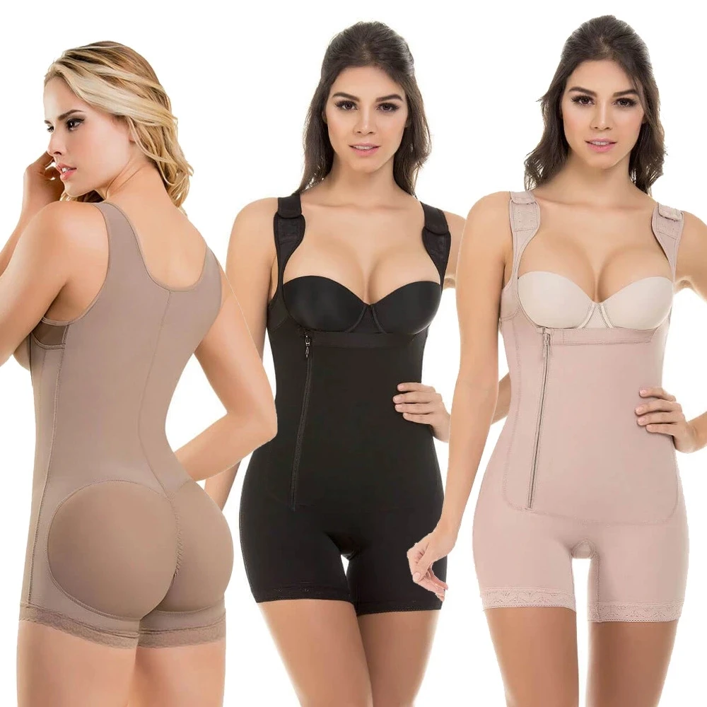 

Women Post Surgery BBL Faja Colombian Stage 1 Lipo and BBL Post Op Faja, Black/apricot