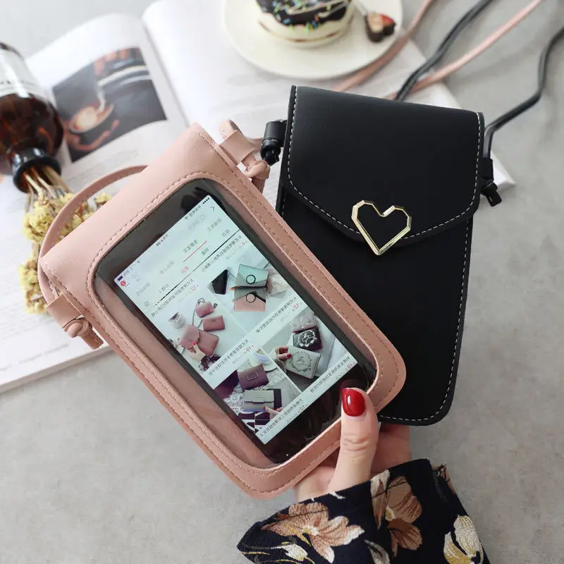 

2021 new student buckle women crossbody bag shoulder handbag touch screen simple retro mobile phone bags & cases hot sale, Available in 7 colors with color card