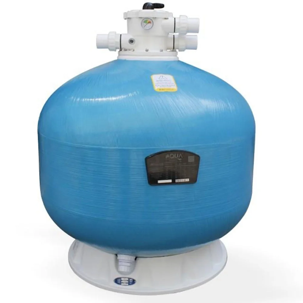 

Q400 AQUA Fiberglass Top-Mount pool Sand Filter with valve, Blue