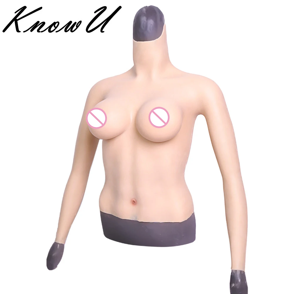 

KnowU Half-length Long Silicone Breast Plate Crossdress Including Arm D Cup 30 Size Boobs Shemale Breast Form, 6 color available