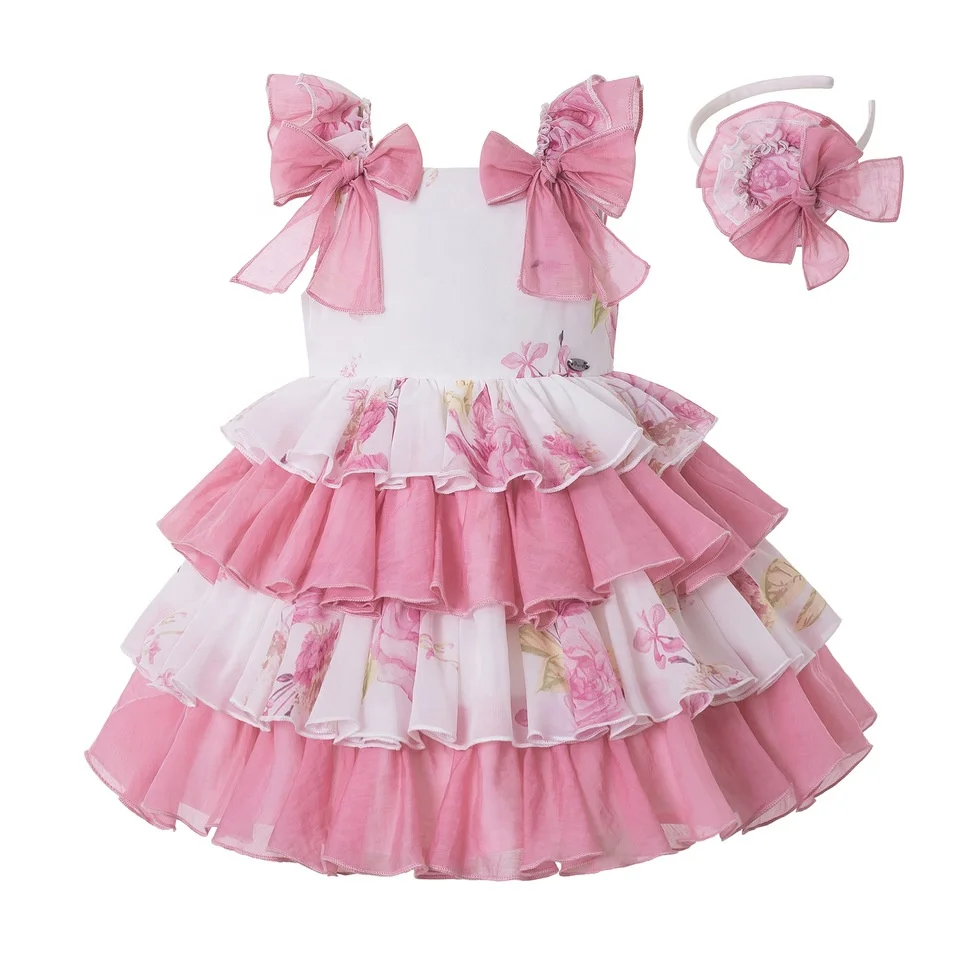 

OEM PETTIGIRL Baby Dress Girl Sleeveless Summer Kids Wear Frock Fuschsia Sweet Kids 2021 Clothing for Girls