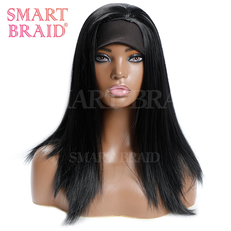 

Smartbraid blend wigs Long Straight Black Hair Synthetic Hair Wigs For Black Women headband wig