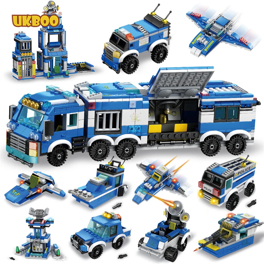 

Huiqibao 762 pcs Car Helicopter City House Truck City Police Station SWAT Building Blocks Model Bricks Toys for Children