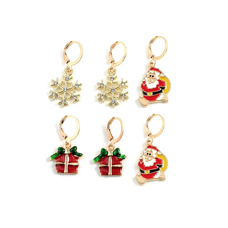 

Enamel Christmas Pendant Earrings Girls Holiday Jewelry Set Faux Leather Enamel Drop Dangle Earrings