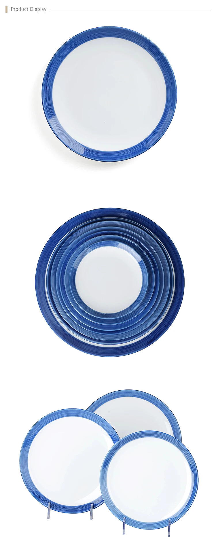 Factory Direct Sale Custom Logo Ceramic Plates Dishes, Luxury Porcelain Plate/
