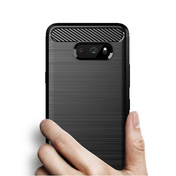 

Carbon Fiber TPU Silicone Protective Back Cover For LG G8X Shockproof Case