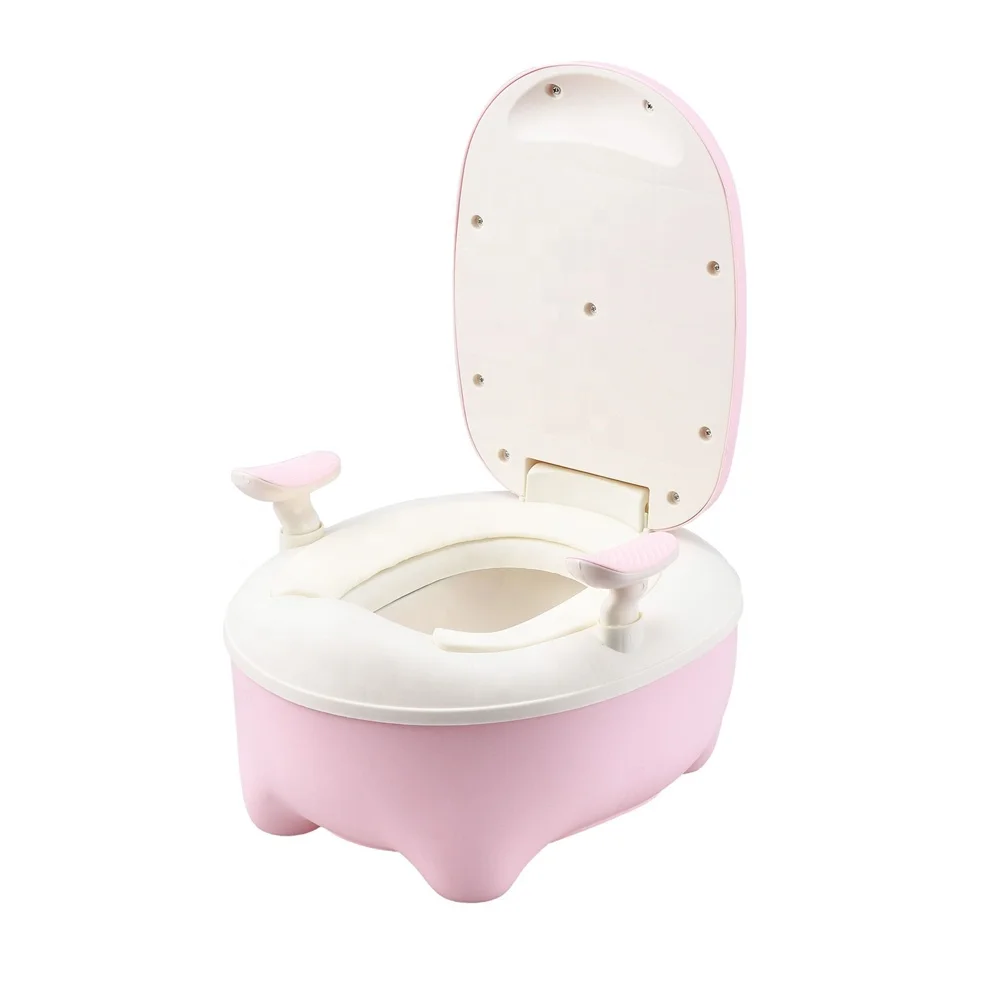 

Portable Baby Pot Toilet Children Potty Training Seat Kids WC Toilette Cartoon Flushable Bedpan with Cover, Pink, green, blue