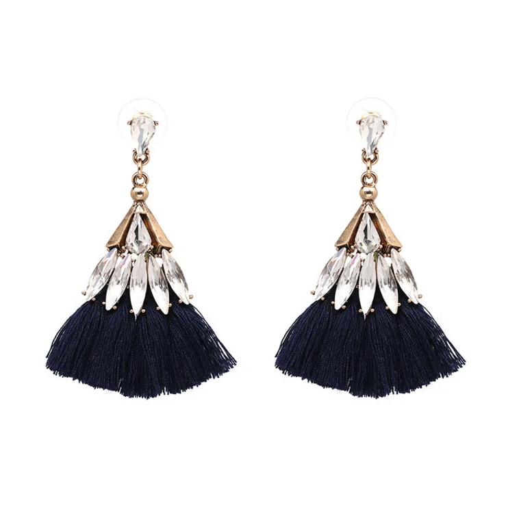 

Wholesale nice price High quality bohemian pendant stud earrings ear decoration with tassel