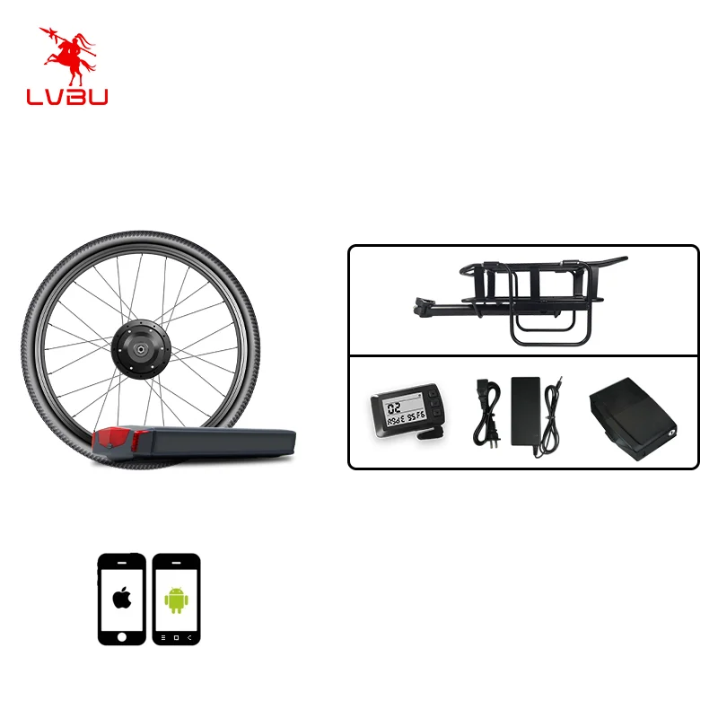 

Lvbu complete e bike fat tire front wheel conversion kit 500w kit de bicicleta electrica waterproof